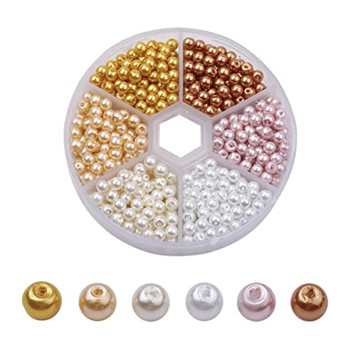 Tofficu Bunte 4mm Glasperlen Für DIY Schmuckherstellung Runde Spacer Beads Gemischten Farben Für Armbänder Halsketten Und Bastelprojekte Ideal Für Kreative Schmuckideen von Tofficu