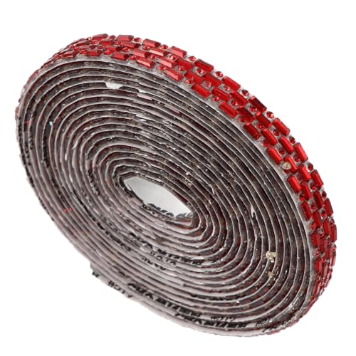 Tofficu Buntglas-strassstreifen Handwerk Strassband Hochzeitskleid Träger Strasskette Selbstklebende Strassbänder Strassband Für Die Dekoration Bling-wrap Strassbandkette Rot Strasssteine von Tofficu