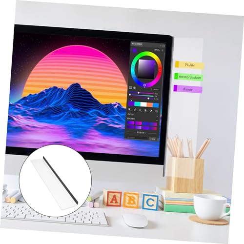 Tofficu Computer-Forum Memohalter für den Schreibtisch Monitor-Lichtleiste Anzeige screibentisch Computermonitor-Memoboard Computermonitorplatine Memoboard für Computermonitor Acryl von Tofficu