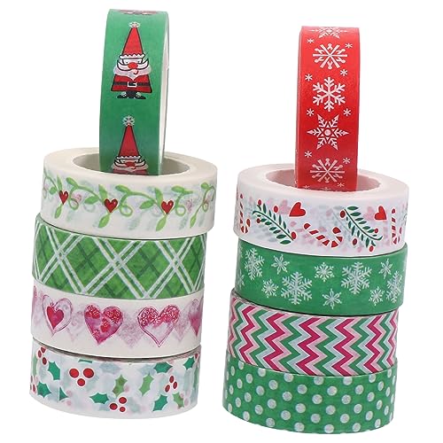 Tofficu DIY Dekoratives Washi Tape Set Für Weihnachten Handreißbares Klebeband Mit Verschiedenen Mustern Für Scrapbooking Geschenkverpackung Und Kreative Projekte von Tofficu