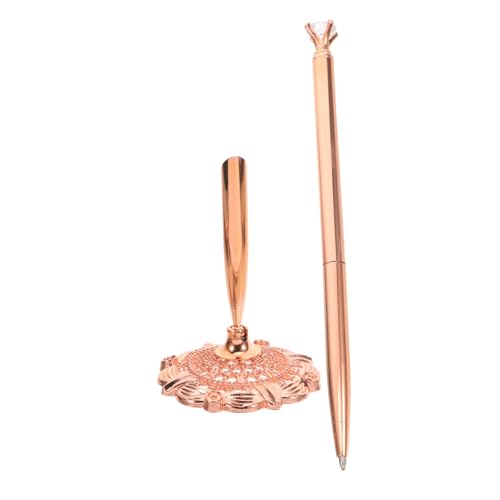 Tofficu Desktop-Thekenstift runder Schlüsselanhänger Servieren von Utensilien tragbares Besteck kugelschreiber Schreibtisch Stift Desktop-Stift vertikaler Tischstift Metall Rose Gold von Tofficu