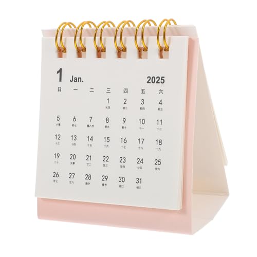 Tofficu Einfacher Tischkalender Kalender Zum Aufhängen Für Den Haushalt Tisch-staffelei-kalender Tisch-flip-kalender Büro Adventskalender Stehender Kalender Scrapbook-kalender Rosa Papier von Tofficu