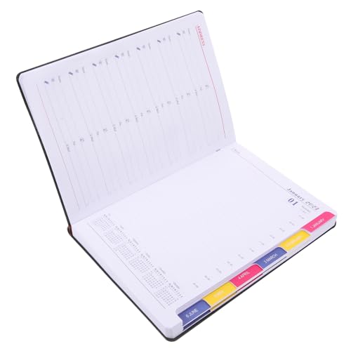 Tofficu Englisches Agendabuch work planner Arbeitsplaner multifunktionaler akademischer Planer Notizbuch Monatsplaner Notizblock Planer-Organisator Agenda Notizblock Papier Black von Tofficu