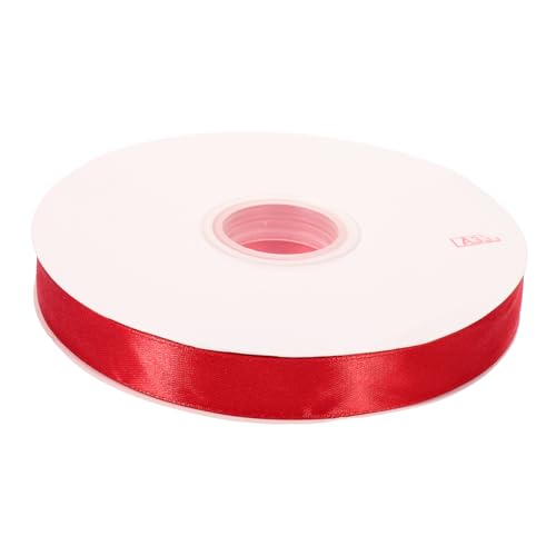 Tofficu Geschenkband Dickes Band Hochzeit Geschenkband Dekoratives Bastelband Gitterband Satinband Kranz Schleifenband Ripsband Breites Band Polyester Rot von Tofficu