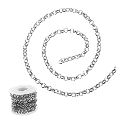 Tofficu Goldene Aluminiumkette Für DIY Schmuckherstellung 5mm Kette Für Bastelarbeiten Ideales Zubehör Für Armbänder Halsketten Und Kreative Projekte 5 Meter Rolle von Tofficu