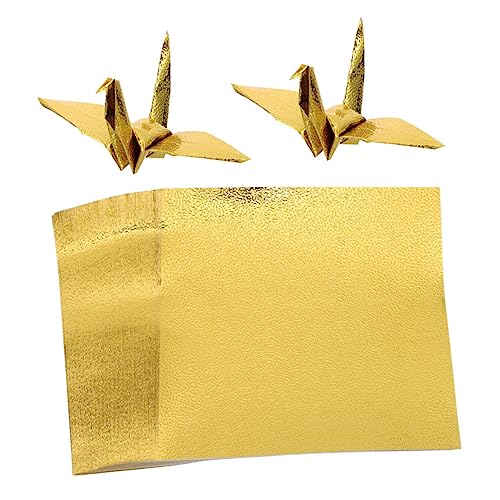 Tofficu Goldfarbenes Origami Mit Perlglanz Quadratisches Faltpapier Für DIY Handwerksprojekte Einseitig Perfekt Für Dekoration Und Bastelideen von Tofficu