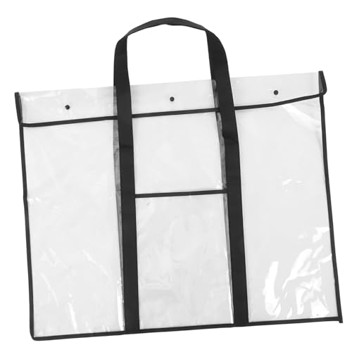 Tofficu Große Transparente Aufbewahrungstasche Für Zeichentools PVC Zeichentafel Tasche Mit Tragegriff Ideal Für Kunstbedarf Malutensilien Und Große Poster von Tofficu