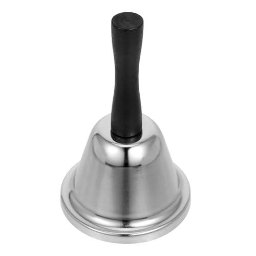 Tofficu Handglocke Aus Edelstahl Handglocken Für Kinder Dienerglocke Esstisch Glocke Handglocken Für Erwachsene Retro-glocke Mit Handkurbel Türklingel Für Rostfreier Stahl Silver von Tofficu