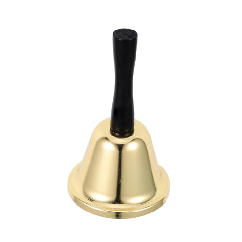 Tofficu Handglocke Aus Edelstahl Weihnachtsmannglocken Weihnachts-sankt-glocke Klassenglocke Für Handrufglocke Hochzeits-glöckchen Weihnachtsgottesdienst Glocke Holz Golden von Tofficu