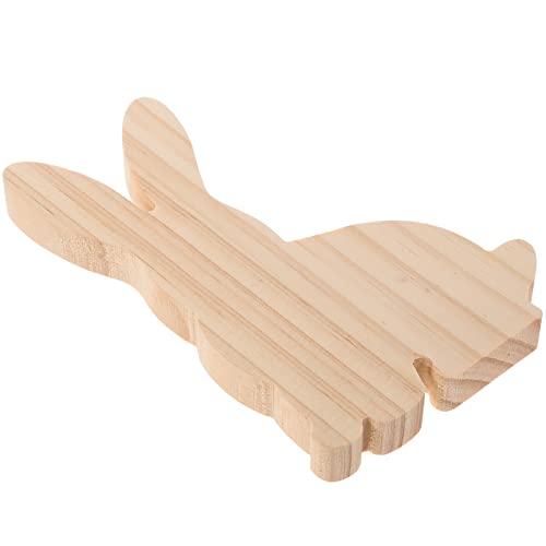 Tofficu Hasenschmuck aus Holz ostern zu ostern house decoration Hasenfiguren Tischplatte dekoratives Herzstück Hase Tiere Tischdekoration zu Ostern Holzscheibenornament von Tofficu