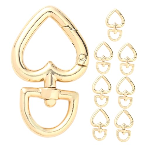 Tofficu Herzform Schlüsselring Snap Hook Clip Drehbare Schlüsselanhänger Karabinerhaken Für DIY Zubehör Schlüsselanhänger Clip Goldene Farbe von Tofficu