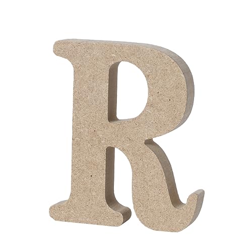 Tofficu Holz Alphabet Buchstaben Plakette Individuelle Wanddekoration Aus Natürlichem Holz Perfekt Für Zuhause Büro Hochzeiten Und Partys Buchstabe R von Tofficu