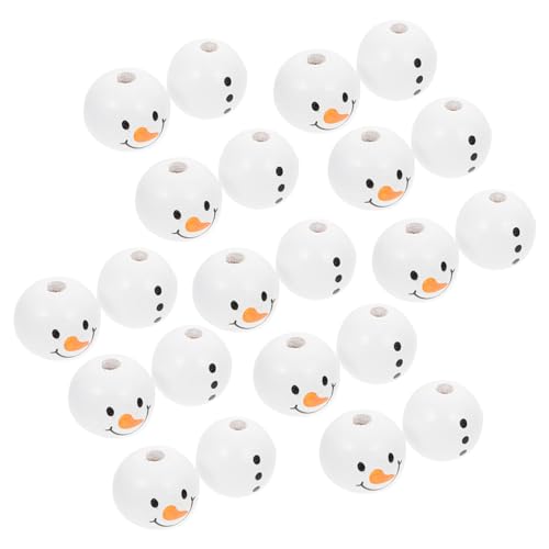 Tofficu Holzperlen Für DIY Schmuck Basteln Schneemann Gesichter & Schneemann Bäuche Weihnachts Holzperlen Für Kreative Projekte Und Dekorationen von Tofficu