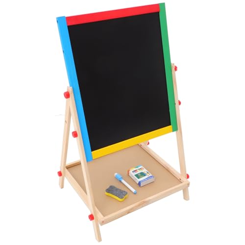 Tofficu Kunst-Staffelei Für Kinder 2-In-1-Holztafel Mit 12 Kreiden Und Radiergummi Kinder-Staffelei-Tafel Zum Malen Und Zeichnen von Tofficu