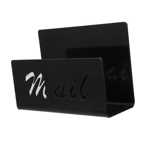 Tofficu Mail-Organizer aktenordner briefhalter Briefsortierer Schreibtischorganizer Briefkasten Postsortierer Postkartenanzeige Postkartenhalter Umschlaghalter Brief Organizer Acryl Black von Tofficu