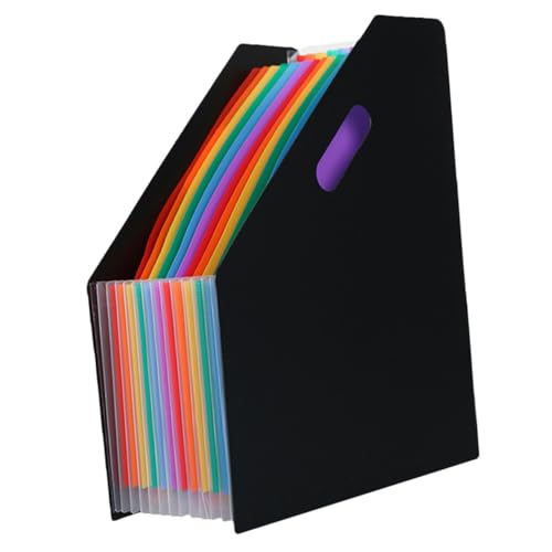 Tofficu Ordner Organpaket Ordner-Organizer Zeitschriftenhalter für den Schreibtisch aufbewahrungsdose storage boxes Aktenhalter aus Papier Coupon-Organizer aus Kunststoff Plastik Black von Tofficu