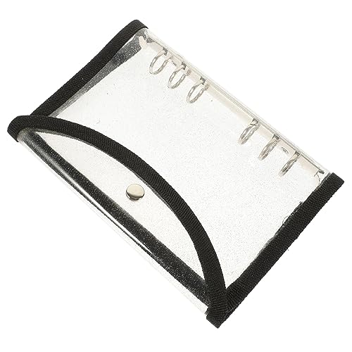 Tofficu Ordner Sammelalbum Taschentuchhalter Taschen Für Bibliotheksausweise Brads-papierbefestigungen Transparentes Mini-notizbuch Abdeckung Des Planers Kasse Hängend Geld Auto Pvc Black von Tofficu