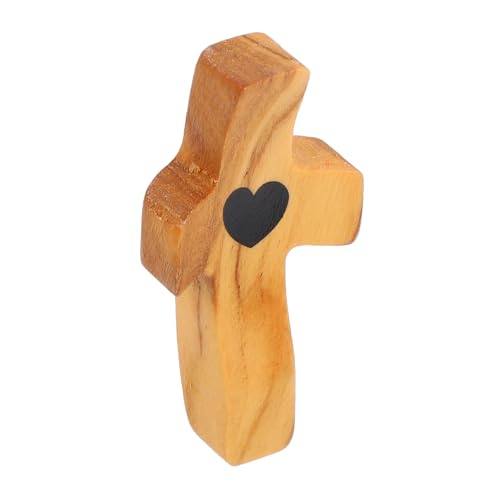 Tofficu Ostergriffstücke Kreuzen Religionskreuz Kreuz Haltend Festival-kreuz-ornament Mini-kreuzdekoration Mini-gebetskreuz Festivalkreuz Western-cross-handwerk Holzkreuz Olivenholz Beige von Tofficu