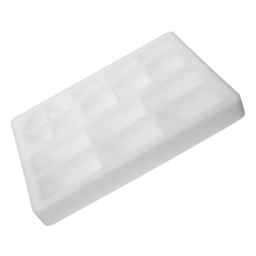 Tofficu Palettenform Groß Tabletts Silikonformen Gießen Schlüssel Rechteckformen Wohnkultur Gussform Schmuck Epoxid-gießform Tablett Silikonform Praktische Tablettform Weiß Kieselgel von Tofficu