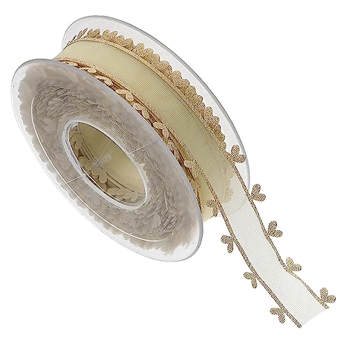 Tofficu Schleife Band zum Basteln Dekoratives Geschenkband Hochzeitsgeschenke Blumengeschenke Nähband ribbon bandfeile Geschenkband selber machen Geschenkverpackungsbänder Polyester Golden von Tofficu