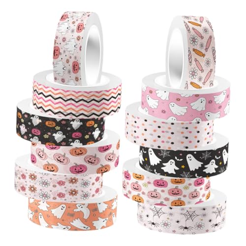 Tofficu Set Halloween Dekoration Raumteiler Laternen Gruseliges Klebeband Halloween Kürbisse Masking Tape Halloween Türdekorationen Herbst Klebeband Verzierungen Maske Stirnbänder von Tofficu