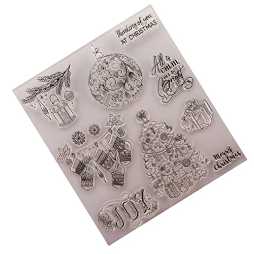 Tofficu Silikon Klarsichtstempel Set Für Weihnachten Selbstklebendes Siegelblatt Mit Festlichen Motiven Für Scrapbooking Fotoalben Und Kreative DIY Projekte Ideal Für Tagebuch Und von Tofficu