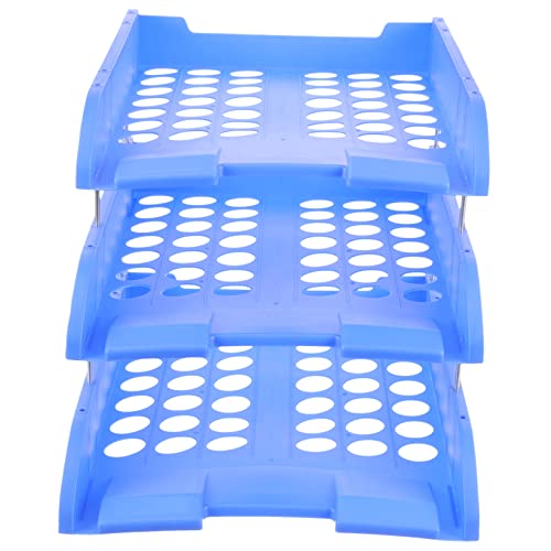 Tofficu Stapelbare Briefablage Schreibtisch-papier-organizer Desktop-organizer Tablett-organizer Aktenordner Für Den Schreibtisch Schreibtisch-brief-organizer-tablett Blue Plastik von Tofficu