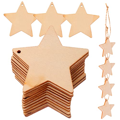 Tofficu Unbehandelte Holzstern Ausschnitte DIY Pentagramm Holzverzierungen Für Bastelprojekte Und Weihnachtsdekoration Ideal Für Kreative Handarbeiten Und Personalisierte von Tofficu