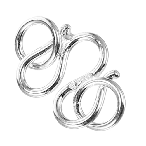 Tofficu W-Schnalle aus Sterlingsilber Armbandschnalle Stecker für Schmuckverschlüsse Zubehör für Halskettenverbinder Halskette DIY Verschluss Halskette Verbindungsverschluss Silber- Silver von Tofficu