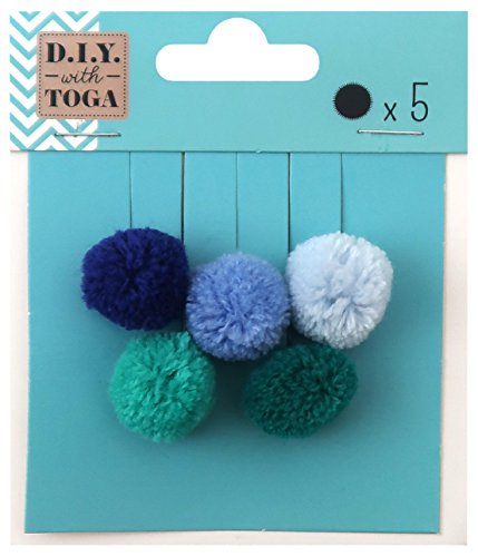 D.I.Y with Toga MBJ021 Pompons, rund, Wolle, Mehrfarbig, 2 x 2 x 2 cm von Toga