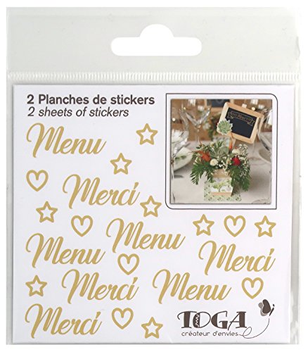 DRAEGER PARIS 1886 D.I.Y with Toga Hochzeit 2 Stück Sticker Set, Papier, Gold, 10 x 10 x 0,1 cm von Toga