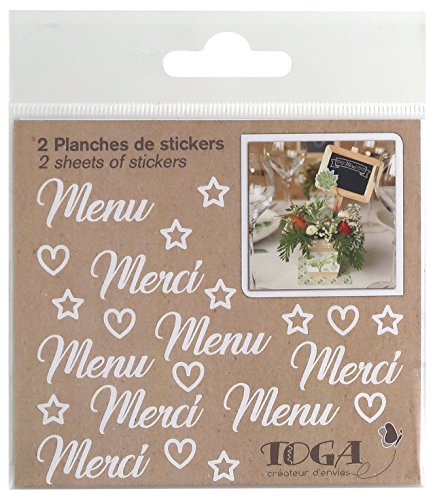 DRAEGER PARIS 1886 D.I.Y with Toga Hochzeit 2 Stück Sticker Set, Papier, weiß, 10 x 10 x 0,1 cm von Toga