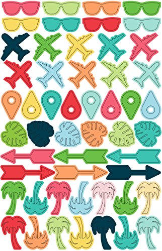 Toga Tropical Paradise Set 52 Mini Sticker, Kunststoff, mehrfarbig, 7 x 11 x 0,3 cm von Toga