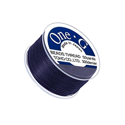 Toho One-G 0,2 mm Nylonfaden für Perlenarbeiten, Marineblau, 45 m Spule von Toho Beads