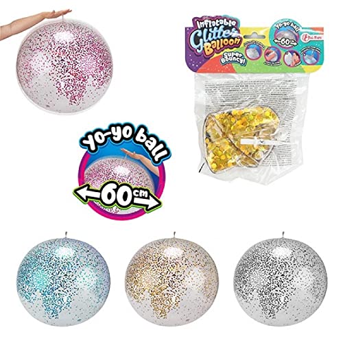 Toi-Toys Aufblasbarer Glitzerballon 60cm Glitzer - Ball, Partyball von Toi-Toys