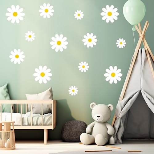 Gänseblümchen Wandsticker, Wandsticker, Selbstklebend Wandtattoo, Blumen Gänseblümchen Babyzimmer Kinderzimmer Wandsticker Schlafzimmer Wohnzimmer Sofa Hintergrund Wanddeko von Tolenre