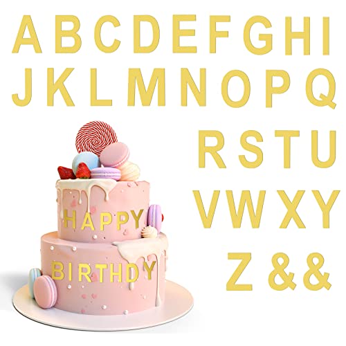 Tolenre 26 Stück Buchstaben für Torte, Alphabet Kuchen Dekoration, Buchstaben Deko Torte, Buchstaben Dekorations Kuchenaufsatz, Acryl Buchstaben Kuchendeko, Kuchen Buchstaben Deko Kuchenbuchstaben von Tolenre