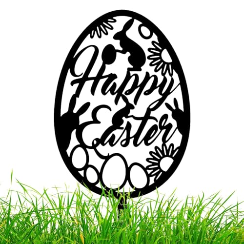 Ostereier Hofpfähle, Acryl Happy Easter Yard Schilder Outdoor Rasen Dekorationen, Happy Easter Bunny Egg Lawn Stake Garden Decoration for Easter Lawn Yard Pathway von Toliya