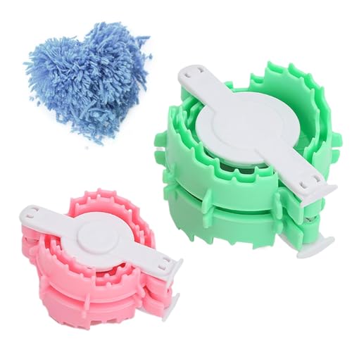 Pom Ball Winders - Pompom Maker | Flaum Ball Weben Werkzeug Herzform Häkelgarn Maker, handgemachte Wolle Stricken Handwerk Werkzeug Set, Tragbares Multifunktionales Pompom Maker Set für Kinder von Toliya