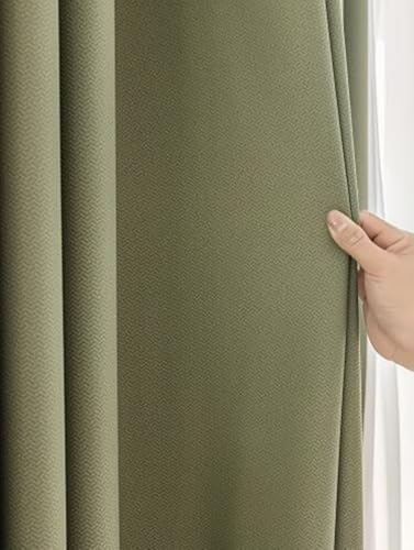 Tolldek 2er Set Verdunkelungsvorhänge Kräuselband, Vorhang Blickdicht Lang Einfarbig, Polyester Ösen Schlafzimmer Vorhang Verdunkelung Fenstergardinen für Wohnzimmer, B 132 x H 229cm, Grün von Tolldek