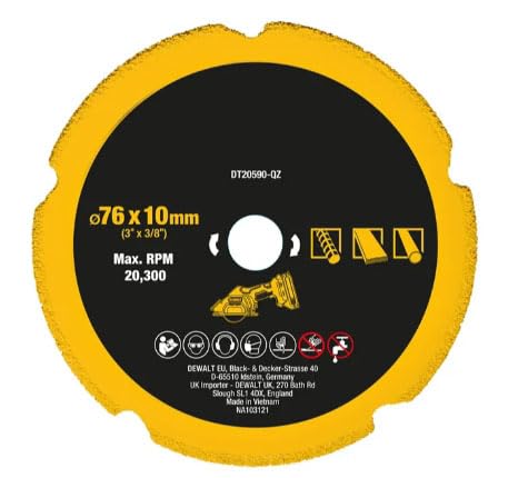 Tolxh #DT20590 DCS438 Winkelschleifer, Schneidrad, 76 mm, für Metall/Holz/Stein, Universal-Sägeblatt #NA103632#DT20590-QZ, hochwertig, langlebig, Ersatzteile für Dewalt von Tolxh