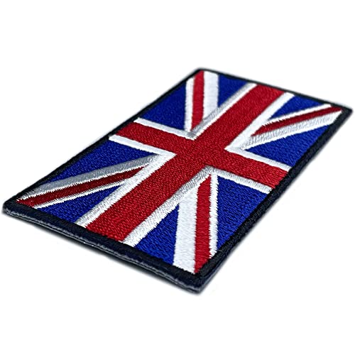Selbstklebender Aufnäher mit britischer Flagge – England-Flagge zum Tragen auf Ihrer Kleidung oder Ihrem Rucksack zusammen mit Ihren anderen Länderaufnähern – Länderflaggen. Union Jack - 80 x 40 mm von Tom Callahan Associates, Inc