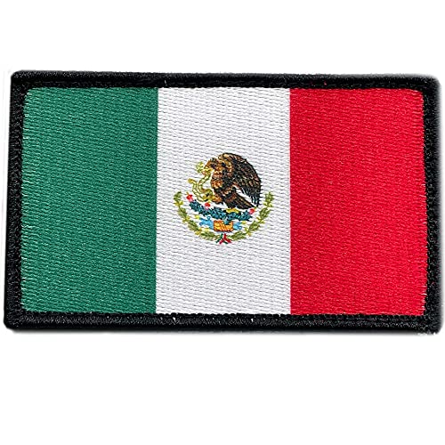 Mexikanische Deko für Kleidung, Mexiko Aufnäher mit Mexico Flagge für Mexiko Fahne - Mexico Flagge für deine Mexiko Kostüm - Flagge Mexiko - Mexiko Deko - 88 x 52 mm von Tom Callahan Associates, Inc