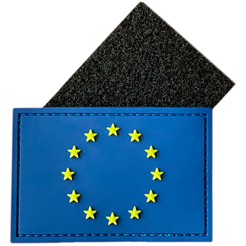 Militär Europäische Flagge Klett Patch mit 3D Sternen. Deutschland Patch Klett - Bundeswehr Patch - Nation Patches Klett - 75 x 50 mm von Tom Callahan Associates, Inc