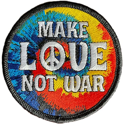 Patch macht Liebe nicht Krieg, Patches für thermadhäsive Kleidung - Hippies -Wege für Männer und Frauen, um Ihre Hippie -Kleidung anzupassen und zu reparieren - 78 x 78 mm von A TODA LECHE