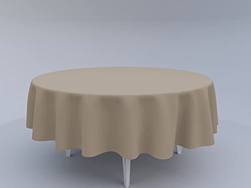 Tom'Shop Tischdecke [Sand, Ø 140cm] Tablecloth Tischtuch Tischwäsche Tischdekoration Tafeltuch von Tom'Shop