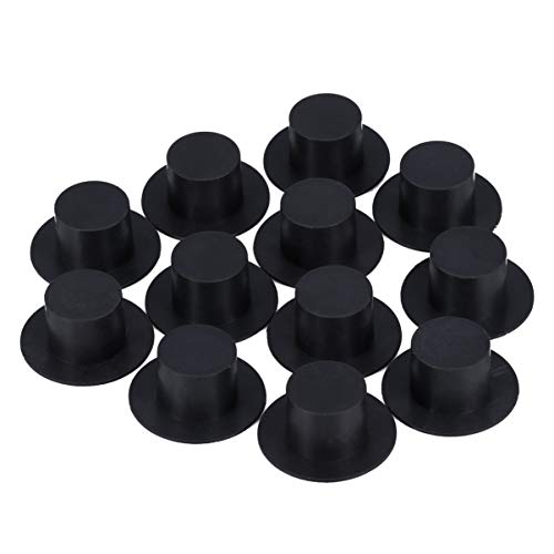 Tomaibaby 50Pcs Weihnachten Mini Schwarz Zylinder Hüte Mini Schneemann Hüte Santa Hüte Kappen Weihnachten DIY Handwerk Ornament Größe L (Schwarz) von Tomaibaby