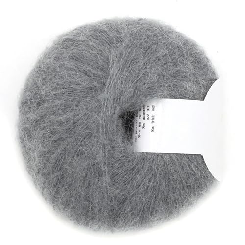 Angora-Wollgarn, Häkel-Mohair-Garn, Weicher Langer Pashm-Stoff, Angola-Mohair Zum Stricken, Häkeln (09 rosarosa) von Tomantery