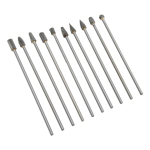 Schleifgratfeilen, 3 Mm Schaft, Praktisches Hitzebeständiges Hartmetall-Rotationsgrat-Set, 10 Stück, für Auto und Luftfahrt von Tomantery