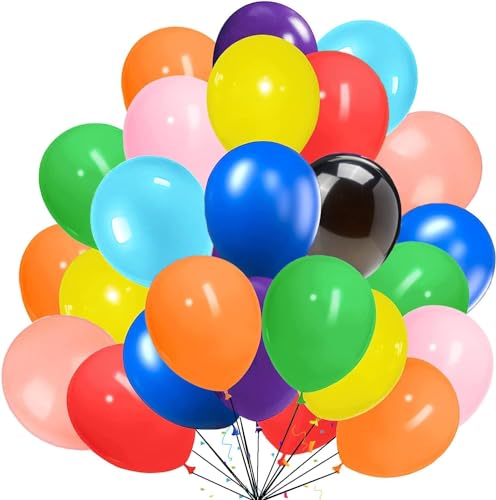 Tomario 150pcs Ballons Multicoloured Party Ballon, natürliche Ballons Pack Runde Latex Ballon bunte Luftballons für Geburtstag Hochzeit Jahrestag Baby Dusche Dekorationen, Party Dekorationen von Tomario